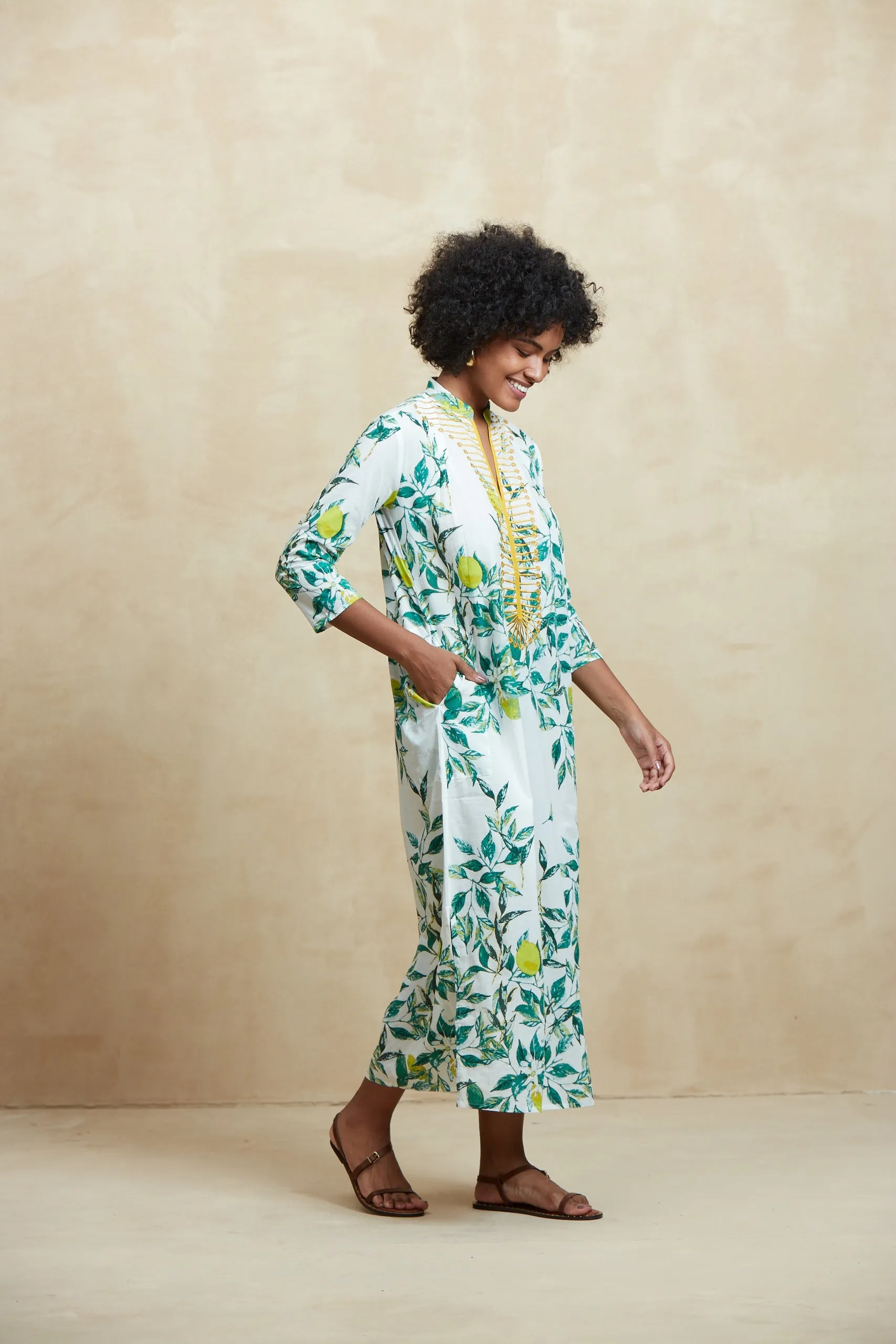 CLORINDA LONG KURTA BYRON YELLOW sold by Ro's Garden product image thumbnail 2