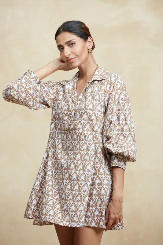 CHLOE SHORT DRESS TAORMINA BROWN sold by Ro's Garden