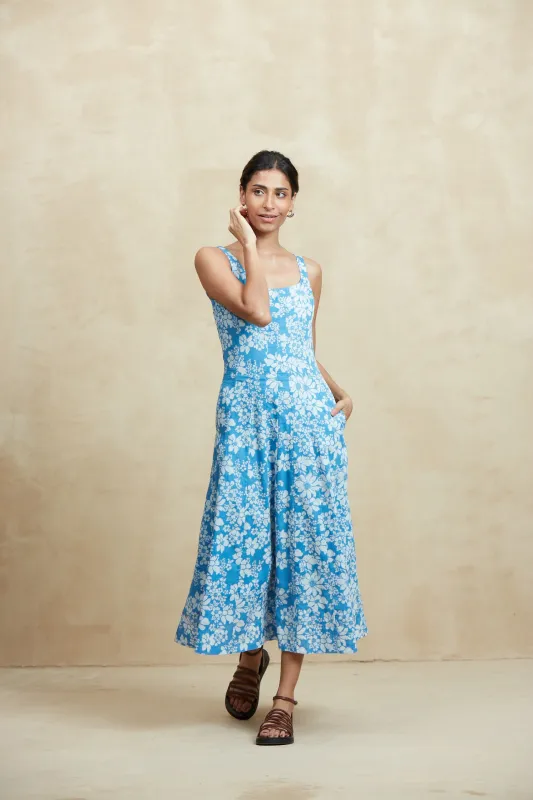 CAMILLIE MIDI DRESS CATANIA LIGHT BLUE sold by Ro's Garden