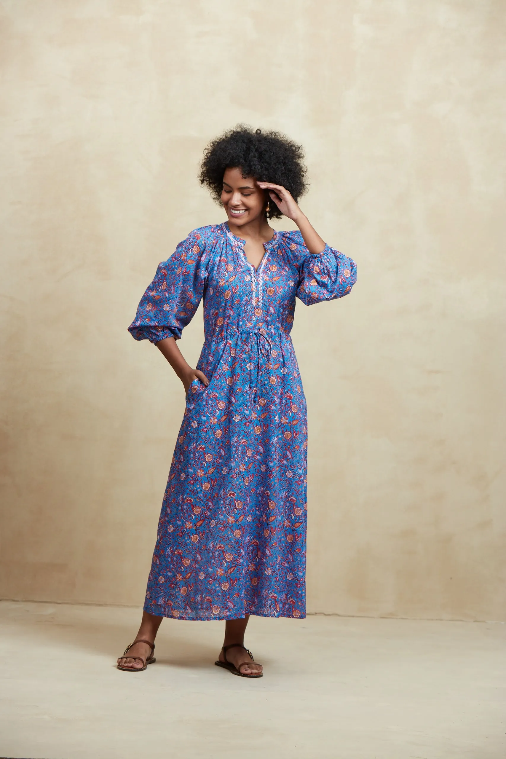 AMALFI MAXI DRESS CEZANNE BLUE sold by Ro's Garden product image thumbnail 3