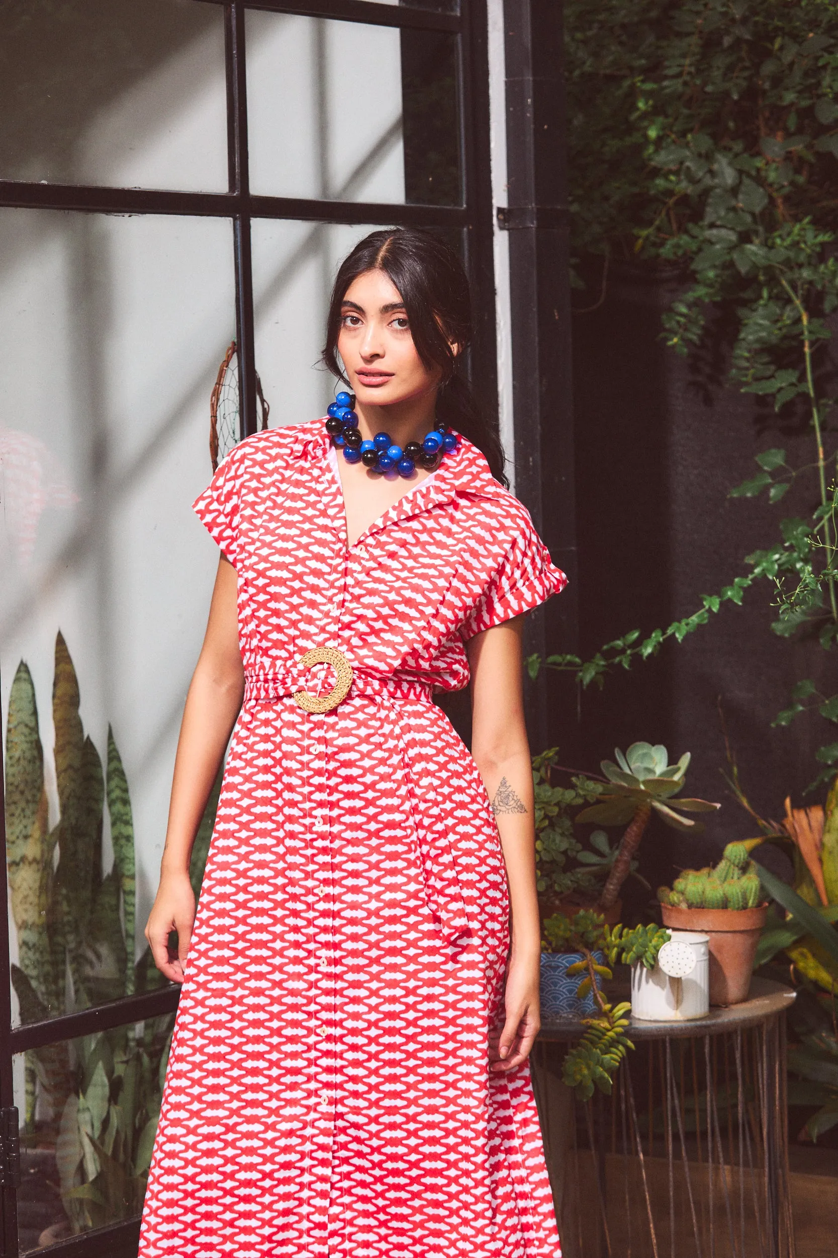 CATHERINE MAXI DRESS CAPRI RED sold by Ro's Garden product image thumbnail 3