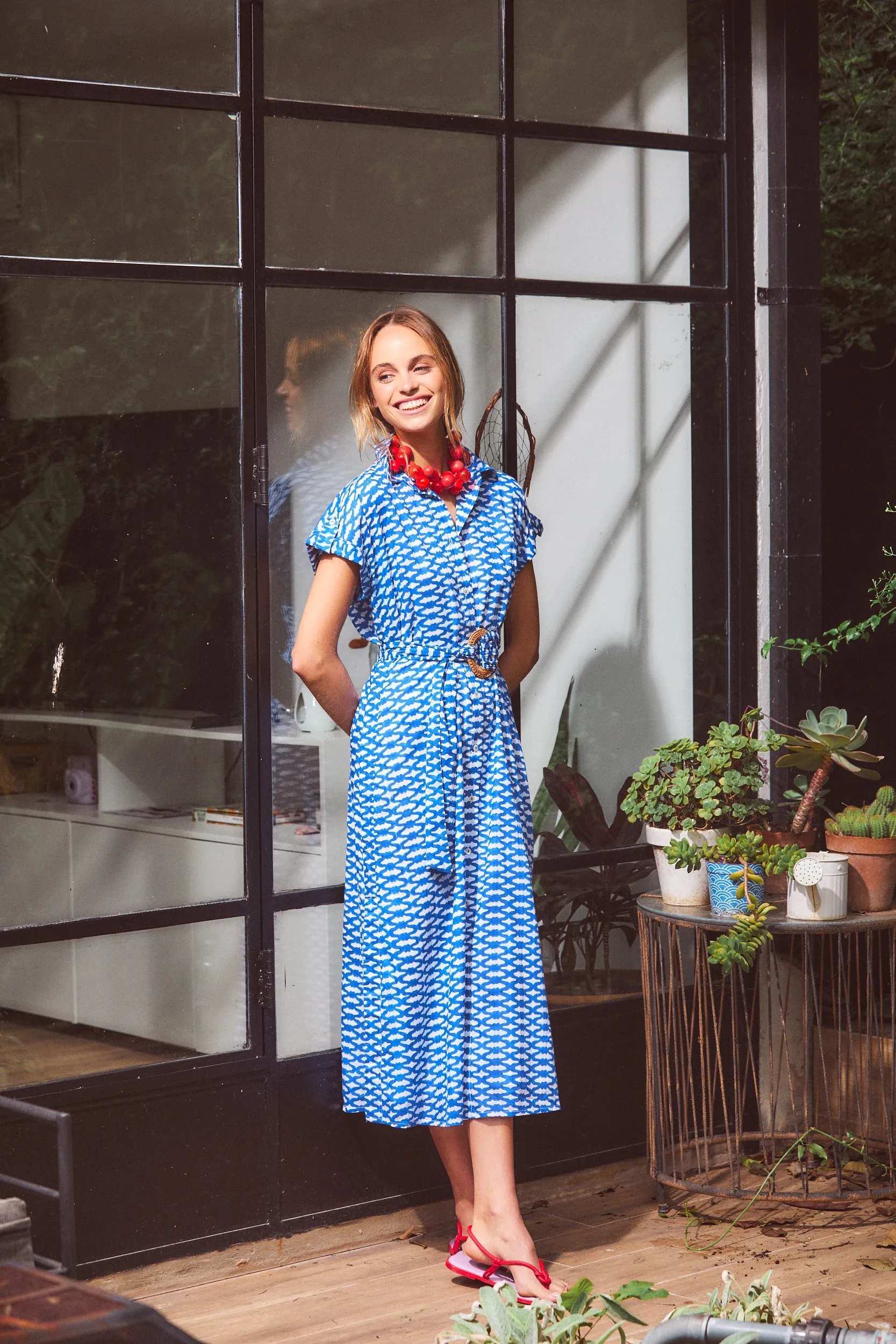 CATHERINE MAXI DRESS CAPRI BLUE sold by Ro's Garden product image thumbnail 3