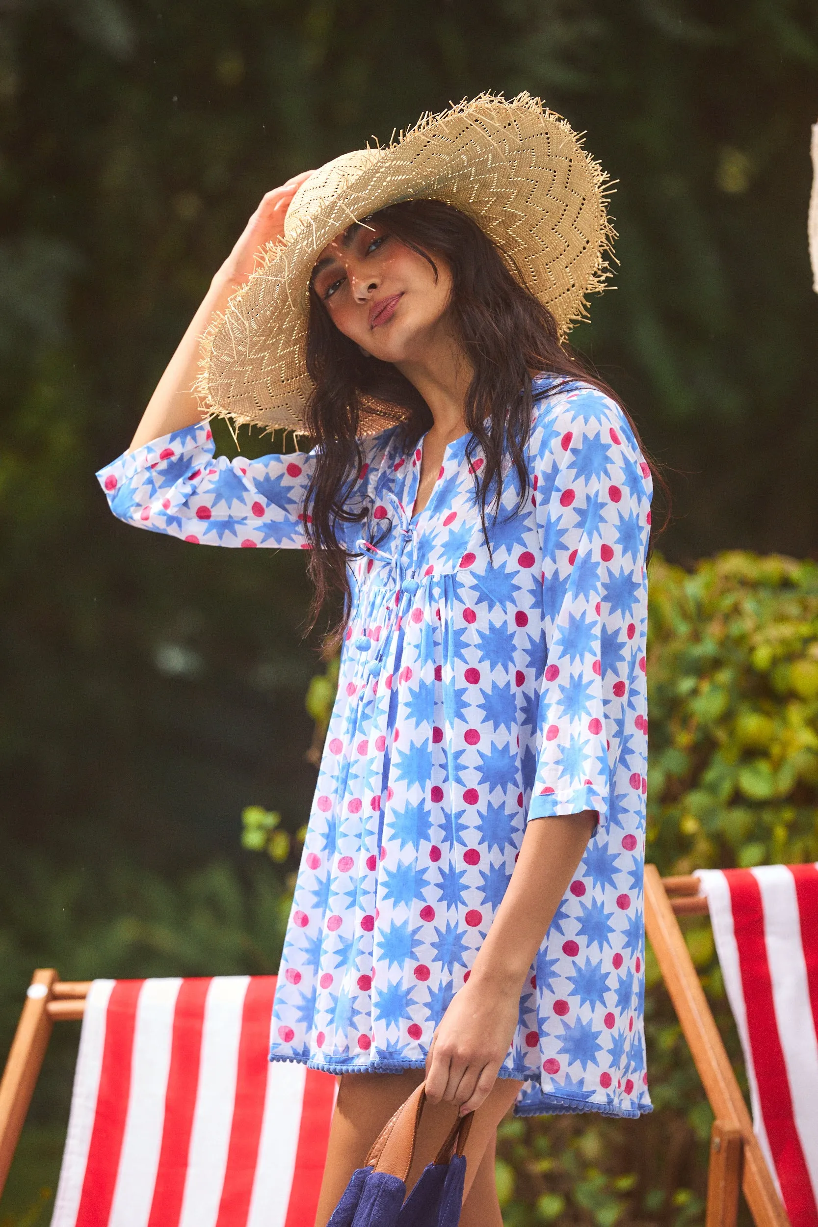 SEYCHELLES SHORT TUNIC POSITANO BLUE sold by Ro's Garden product image thumbnail 3