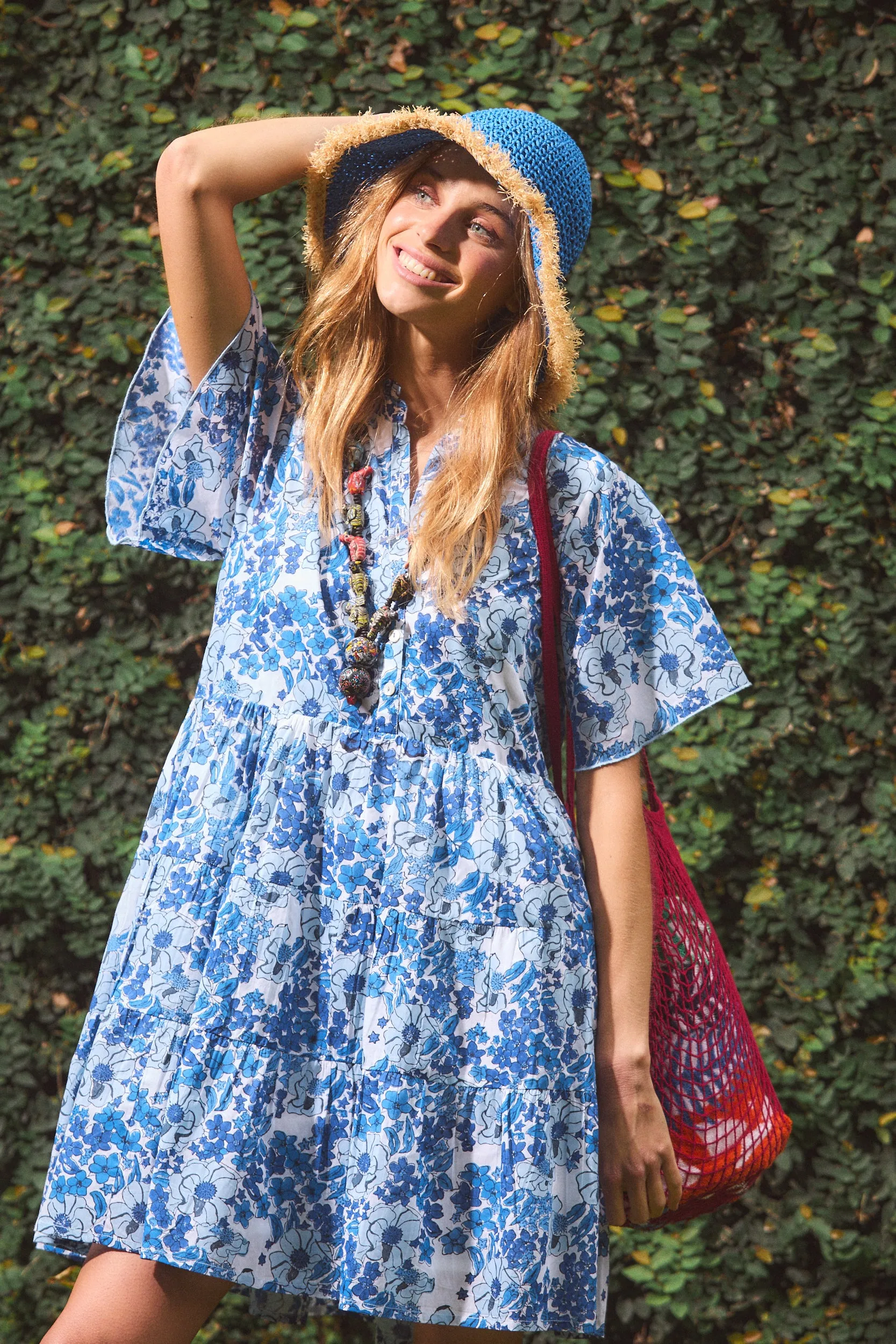 VIBEKA SHORT DRESS NERANO BLUE sold by Ro's Garden