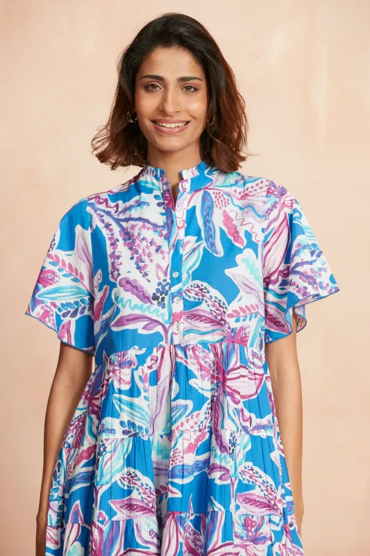 VIBEKA SHORT DRESS OLINDA BLUE sold by Ro's Garden