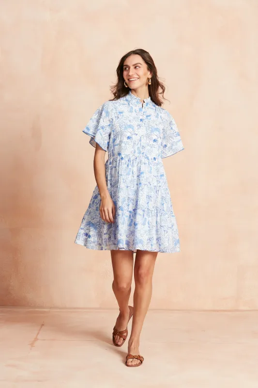 VIBEKA SHORT DRESS ANAPLOIS BLUE sold by Ro's Garden