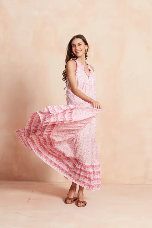 SOFIA MAXI DRESS FLORZINHA PINK sold by Ro's Garden