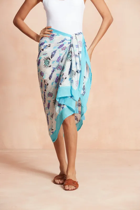 SARONG PAREO CARANGUEJO BLUE sold by Ro's Garden