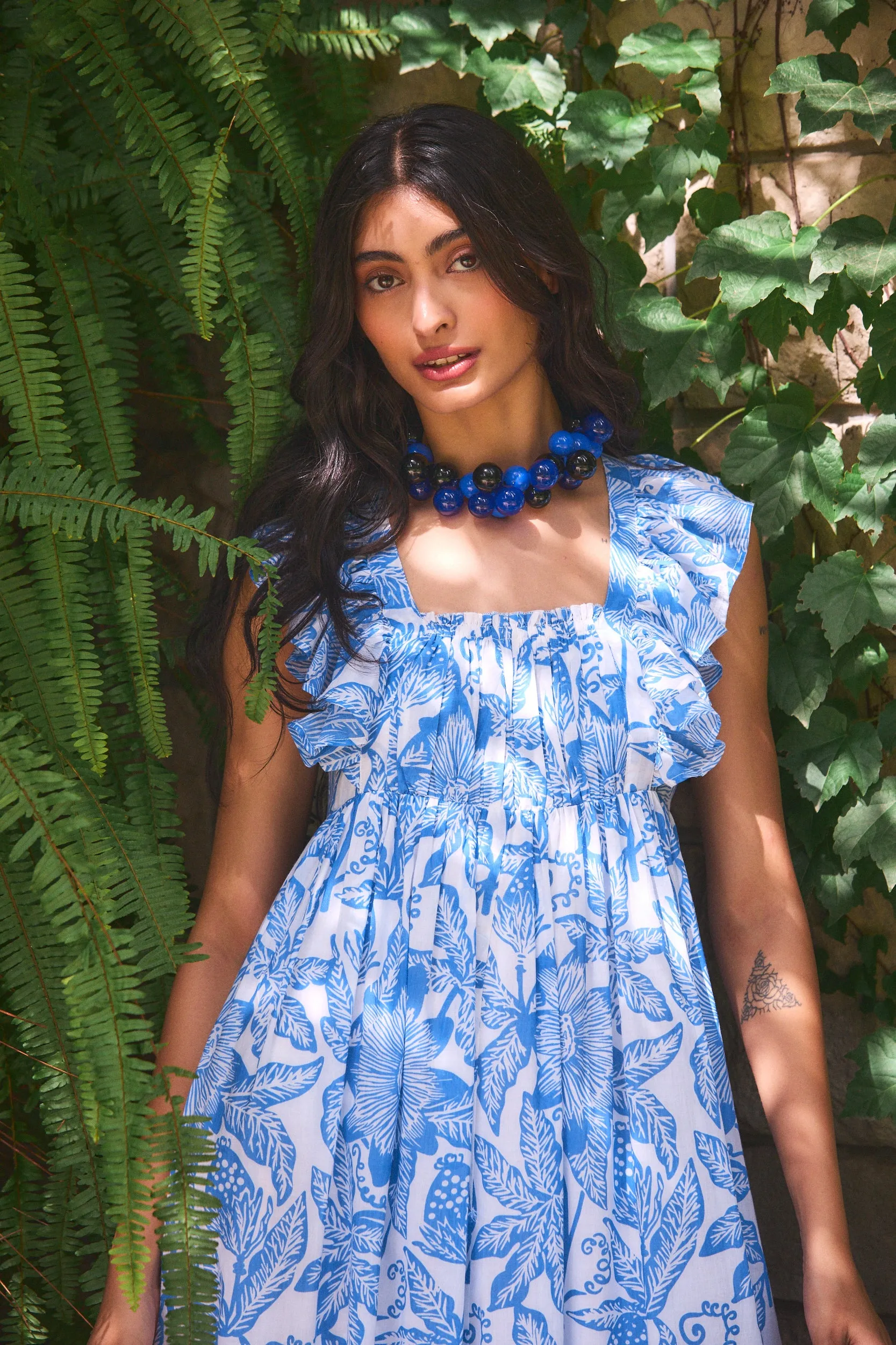FLOSS MAXI DRESS PASSIONARIA BLUE sold by Ro's Garden product image thumbnail 4