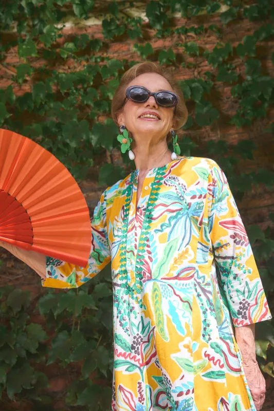 EMBROIDERED CLASSIC LONG KURTA OLINDA ORANGE sold by Ro's Garden