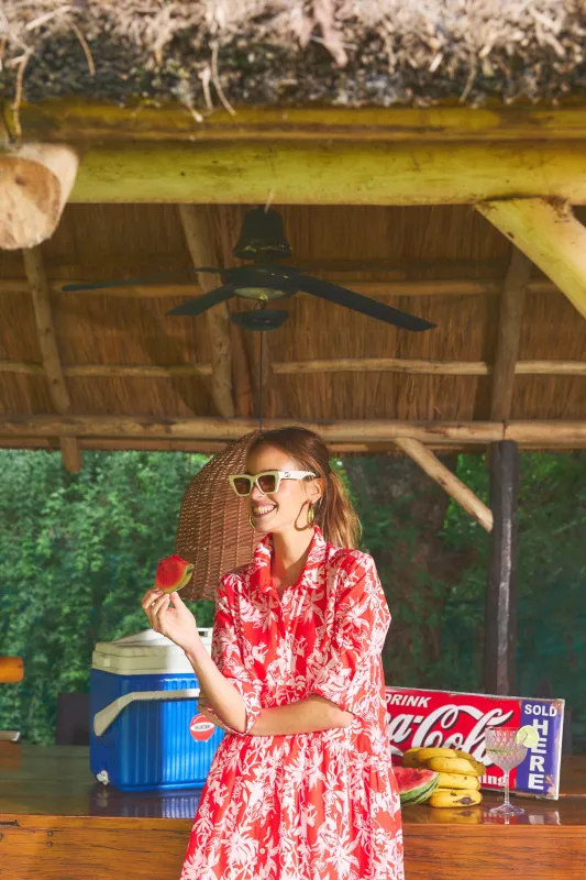 DEAUVILLE SHORT DRESS AMAZONIA RED sold by Ro's Garden