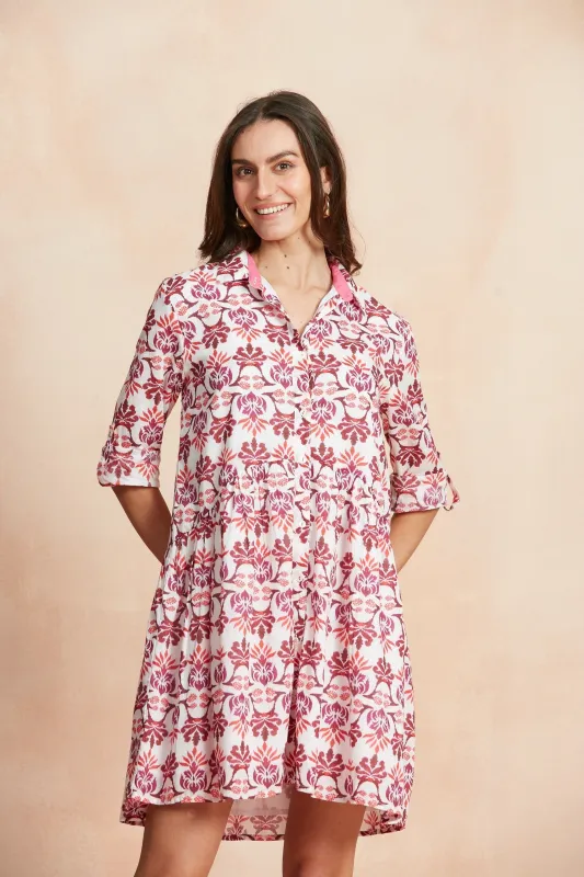 DEAUVILLE SHORT DRESS TERESINIA PINK sold by Ro's Garden