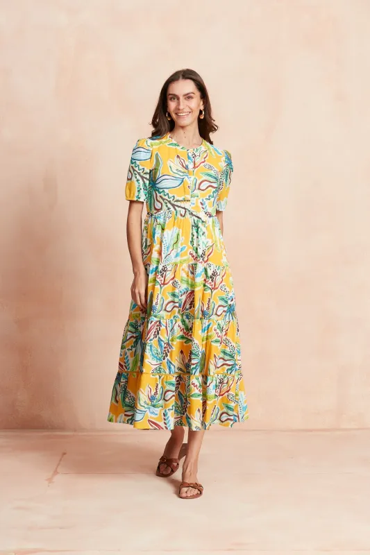 DAPHNE MIDI DRESS OLINDA ORANGE sold by Ro's Garden