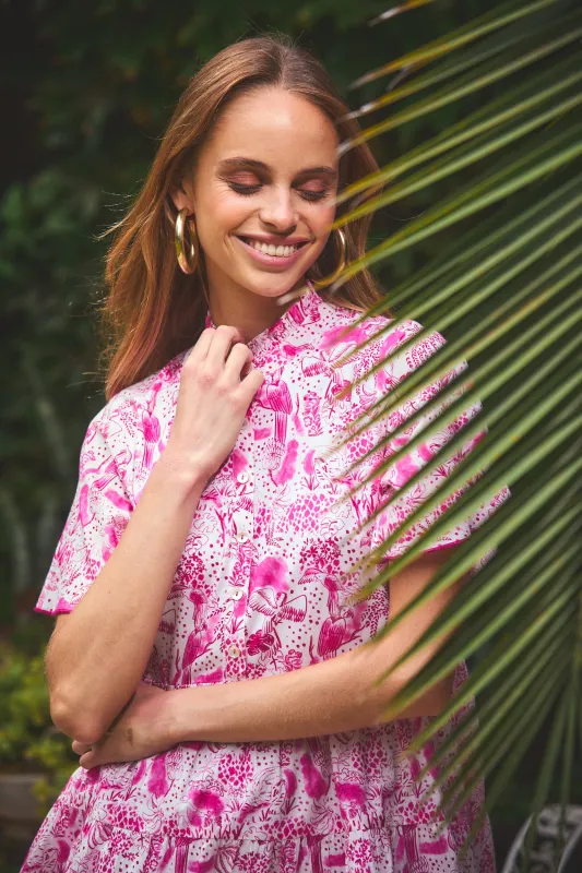 VIBEKA SHORT DRESS ANAPLOIS PINK sold by Ro's Garden