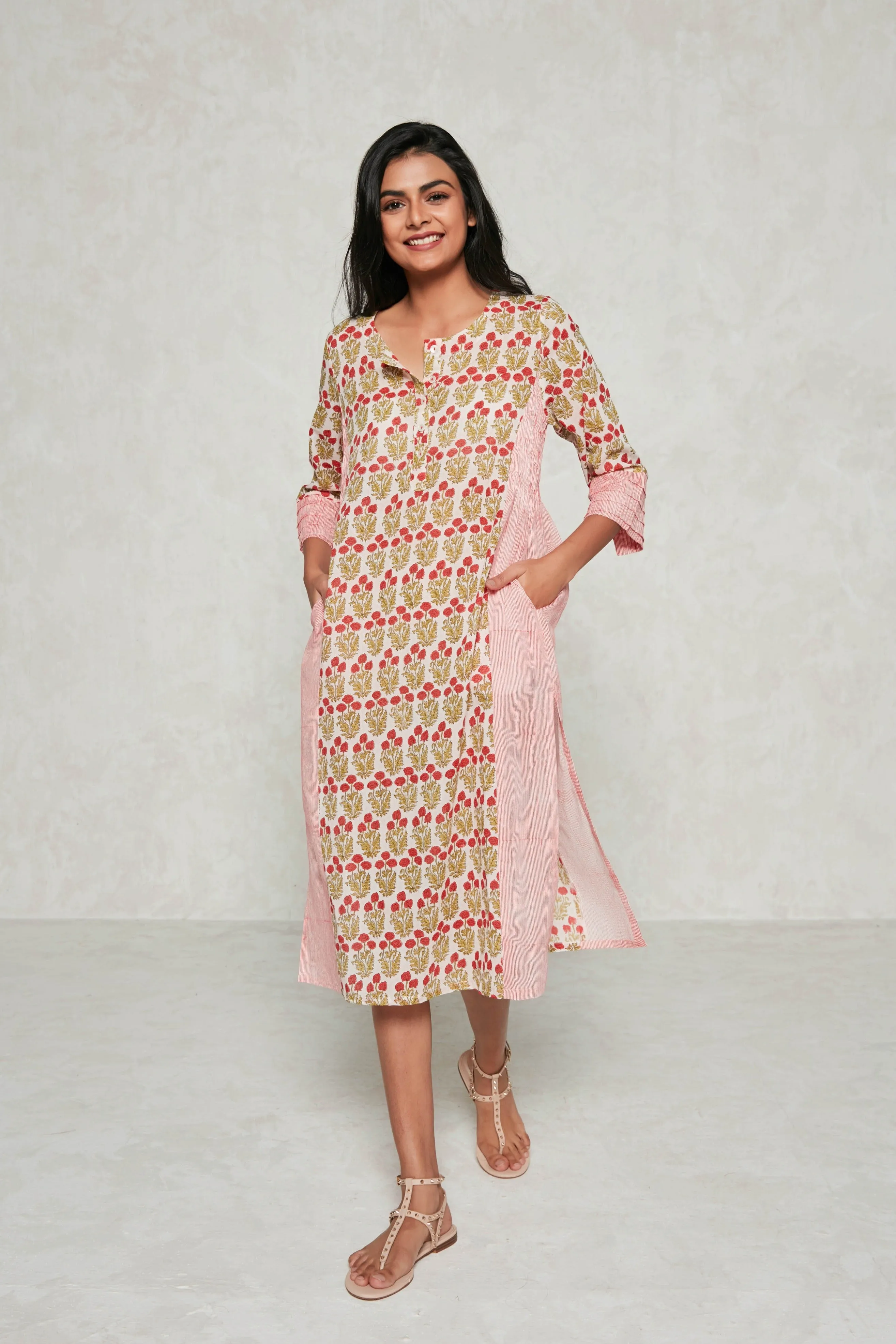 DIANA LONG KURTA OLEANDER RED sold by Ro's Garden