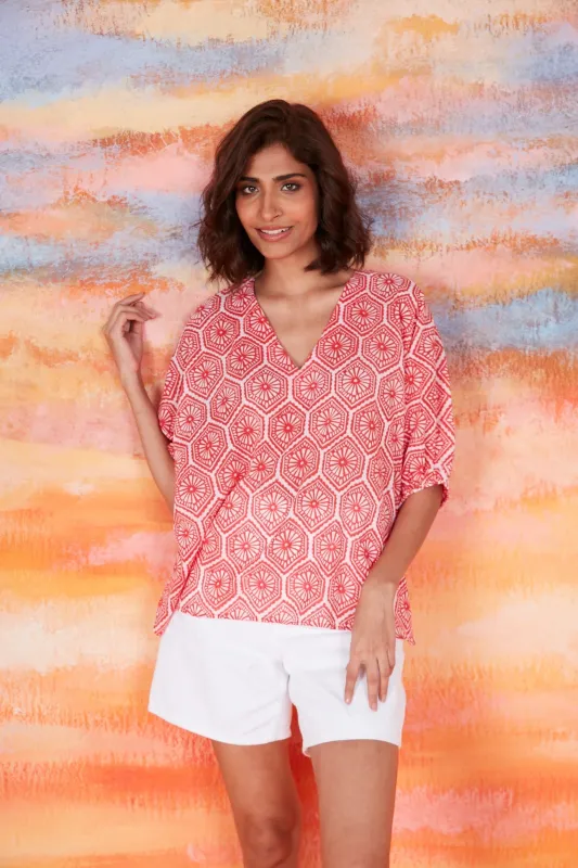 NANCY TOP QUETZAL RED sold by Ro's Garden