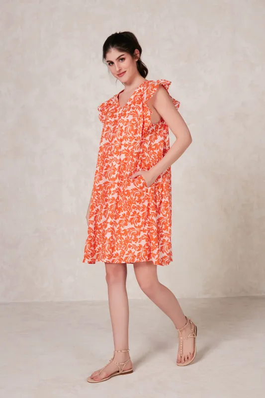 PARKER SHORT DRESS ONDINE ORANGE sold by Ro's Garden