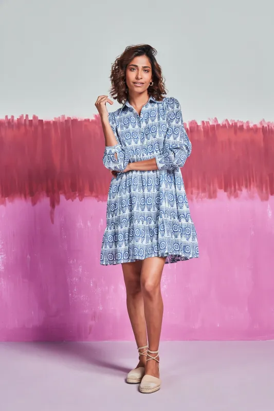 ROMY SHORT DRESS RAJA BLUE sold by Ro's Garden