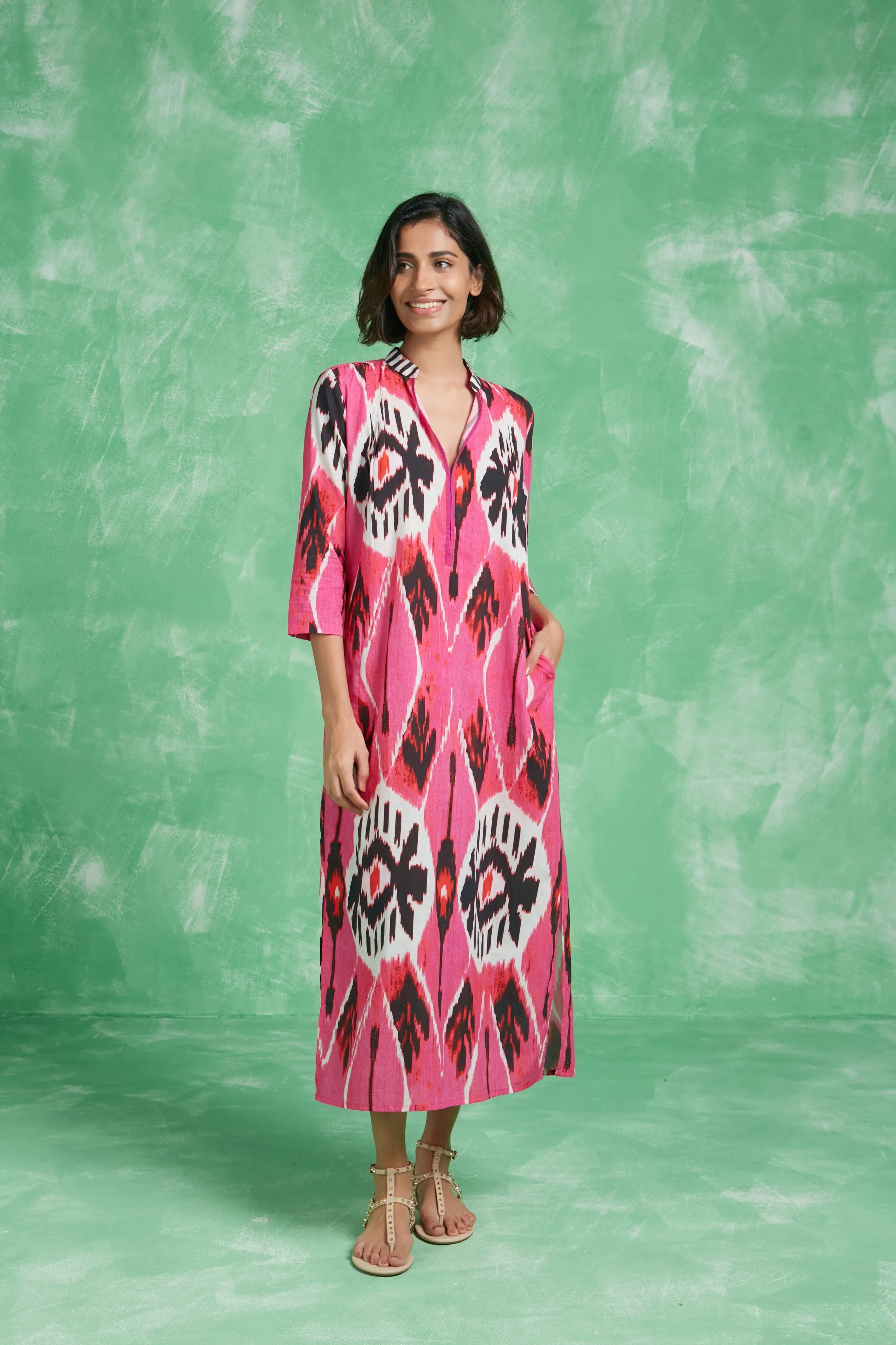 ASHA LONG KURTA BAZAAR MAGENTA sold by Ro's Garden