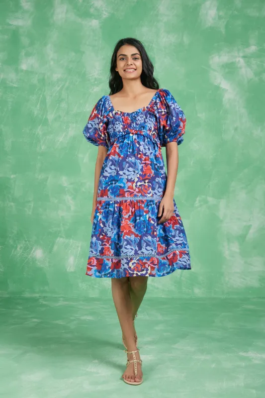 TAMARA SHORT DRESS BIKANER BLUE sold by Ro's Garden