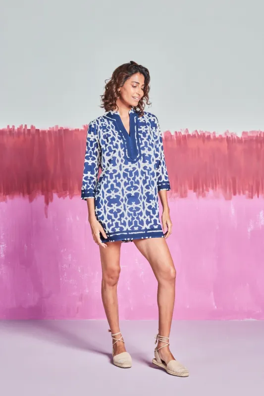 TOKYO SHORT KURTA CHIA NAVY made by Ro's Garden