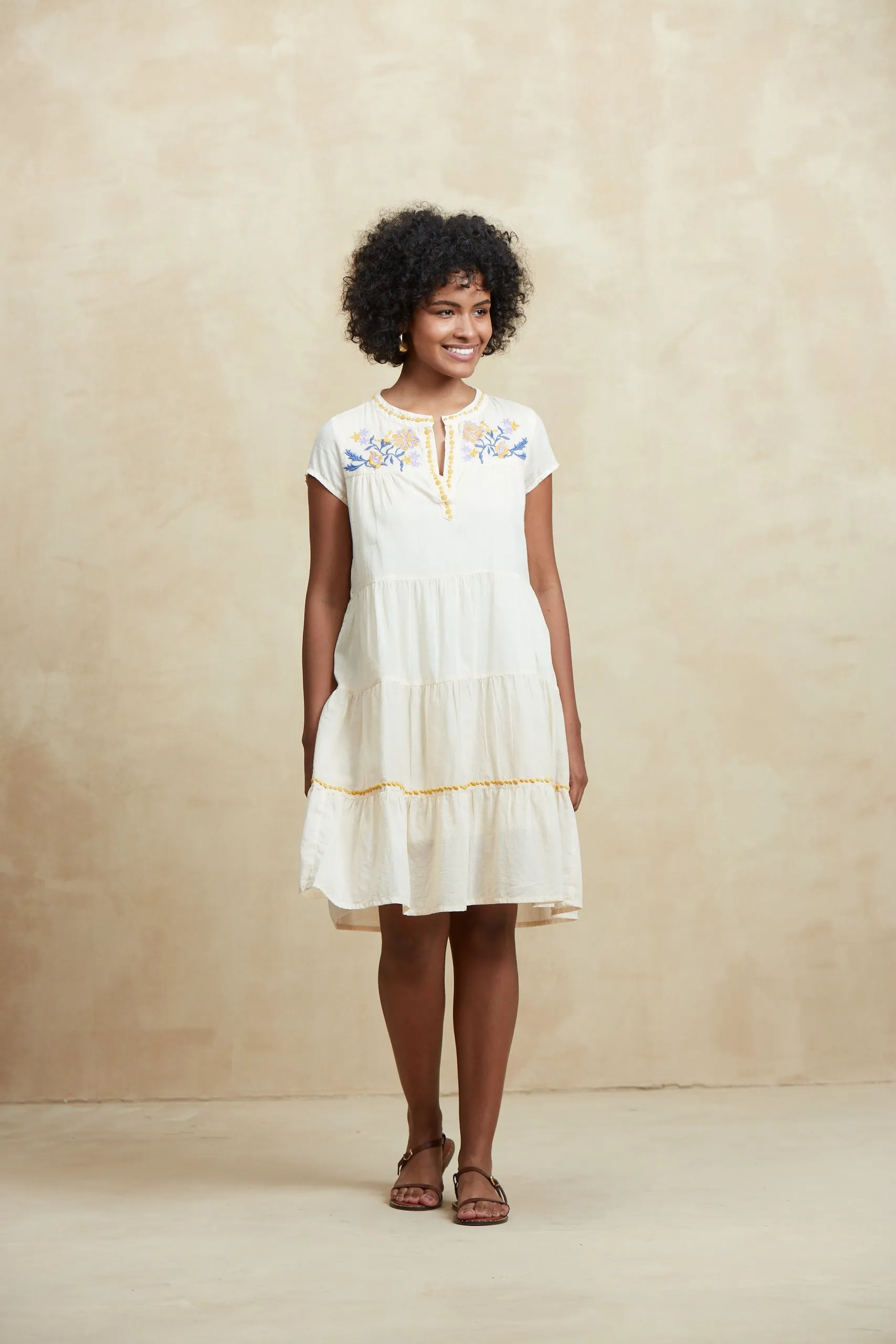 ISABEL SHORT DRESS SOLID WHITE sold by Ro's Garden product image thumbnail 3