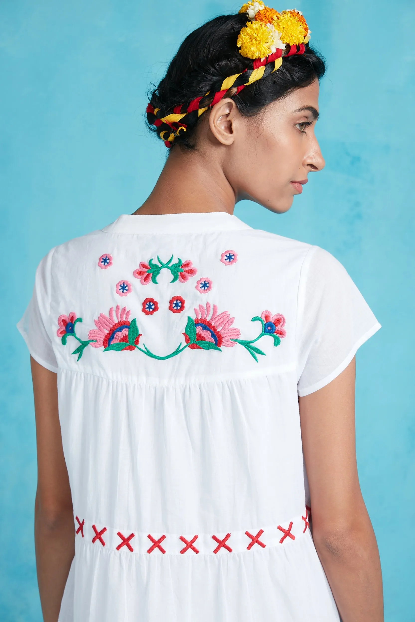 ISABEL SHORT DRESS SOLID WHITE sold by Ro's Garden product image thumbnail 5