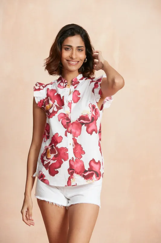 CC FRIDA CRISPY COTTON SHIRT NACAR PINK sold by Ro's Garden