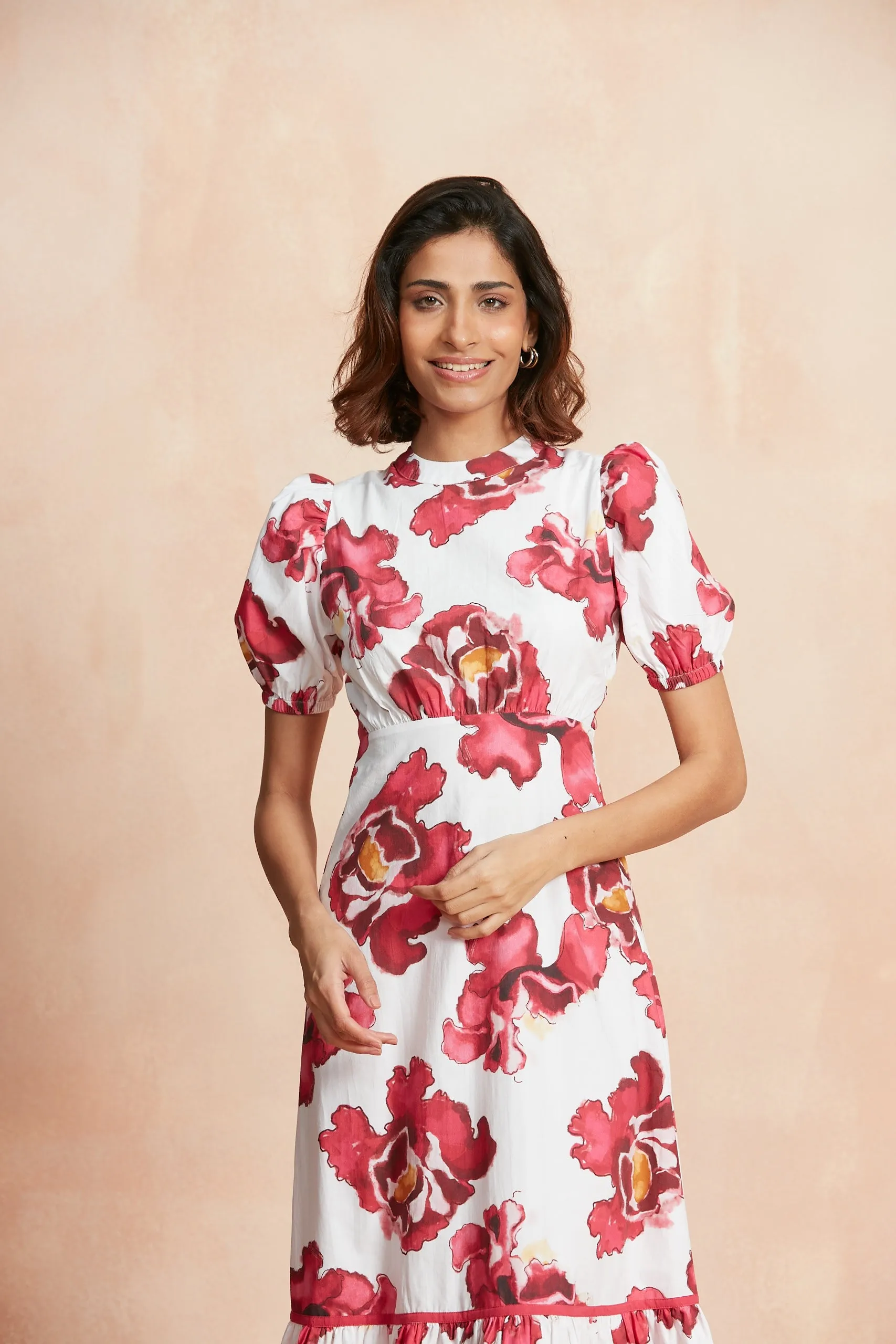 CC FREYA CRISPY COTTON MIDI DRESS NACAR PINK sold by Ro's Garden product image thumbnail 5