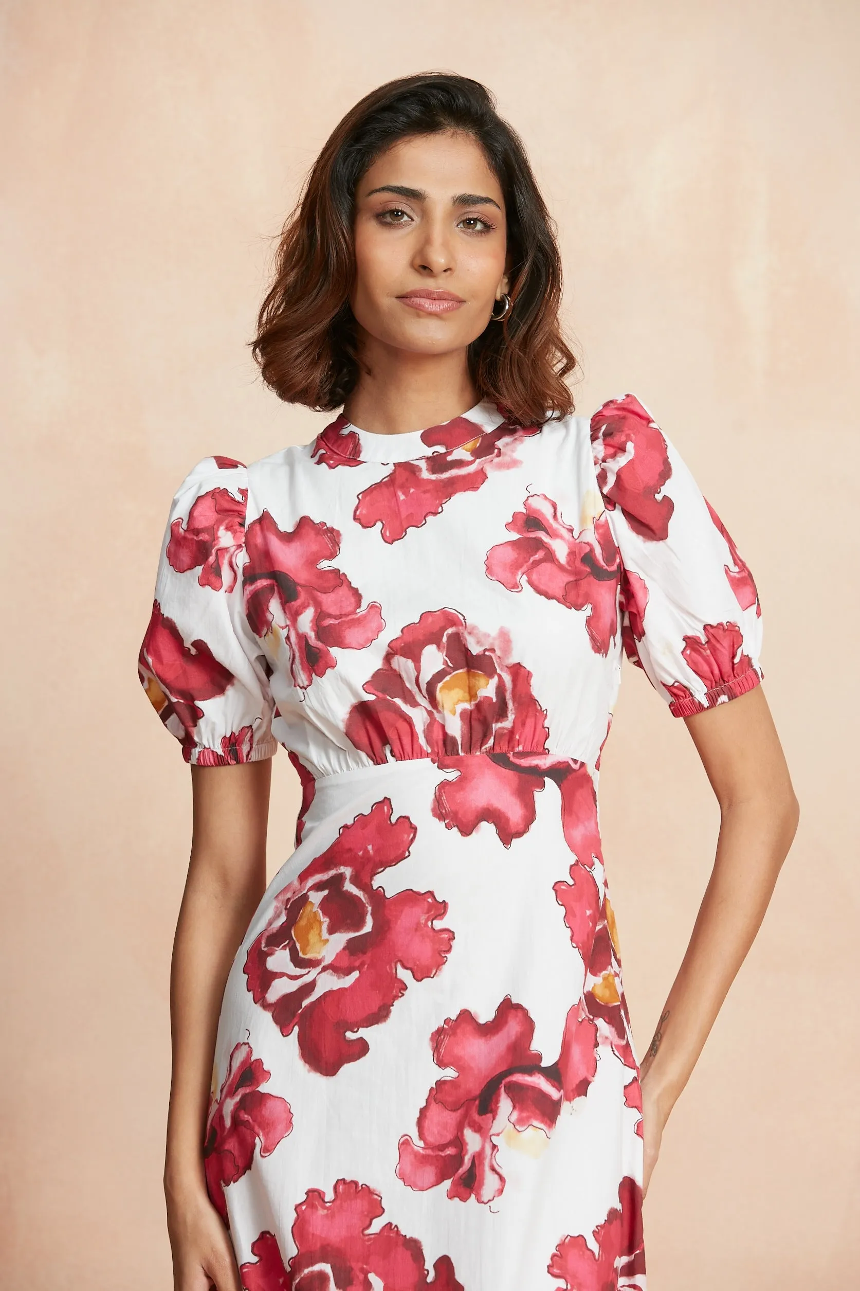 CC FREYA CRISPY COTTON MIDI DRESS NACAR PINK sold by Ro's Garden product image thumbnail 3