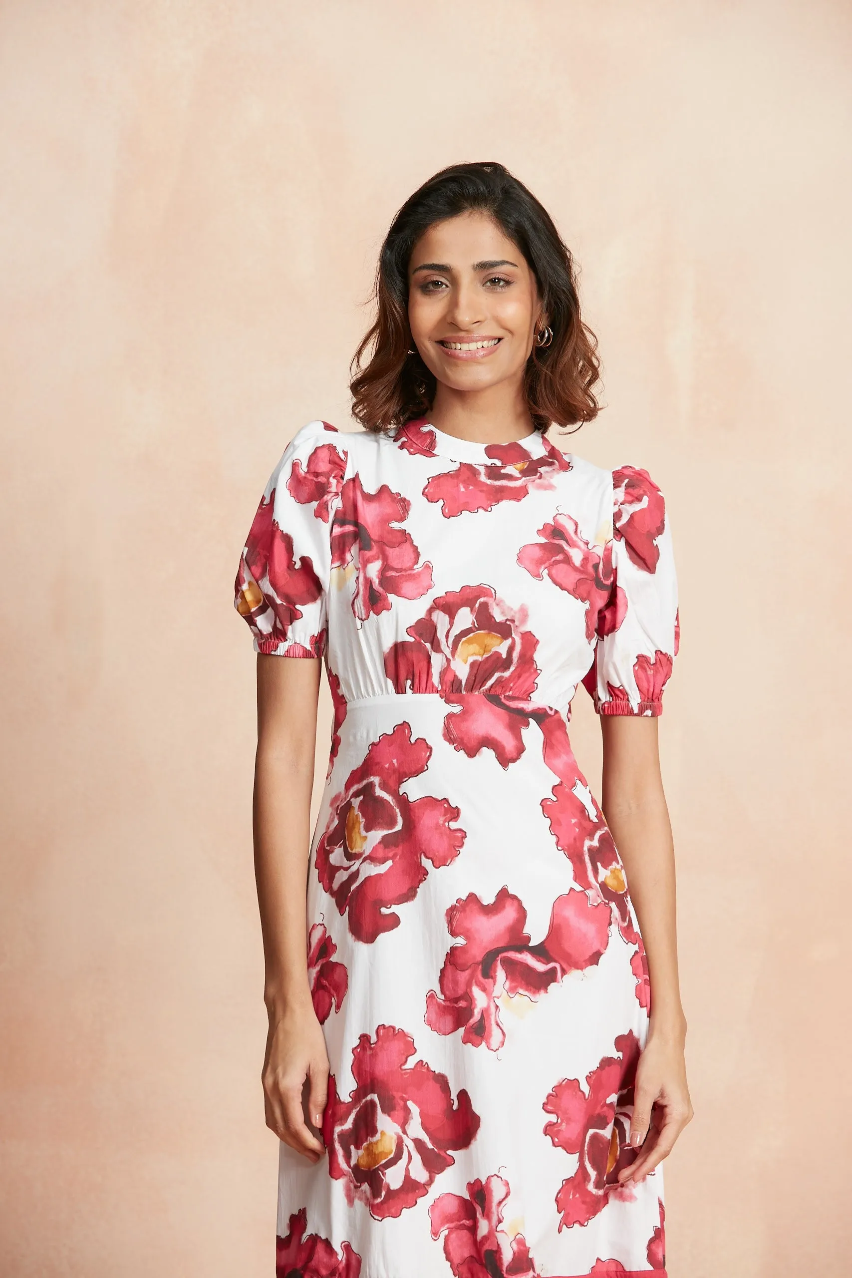 CC FREYA CRISPY COTTON MIDI DRESS NACAR PINK sold by Ro's Garden product image thumbnail 4