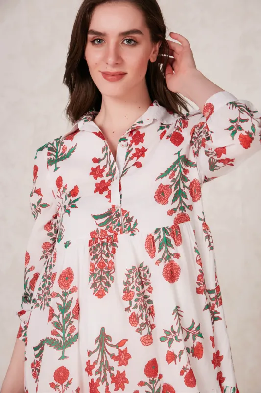 ROMY SHORT DRESS OLYMPIA RED sold by Ro's Garden