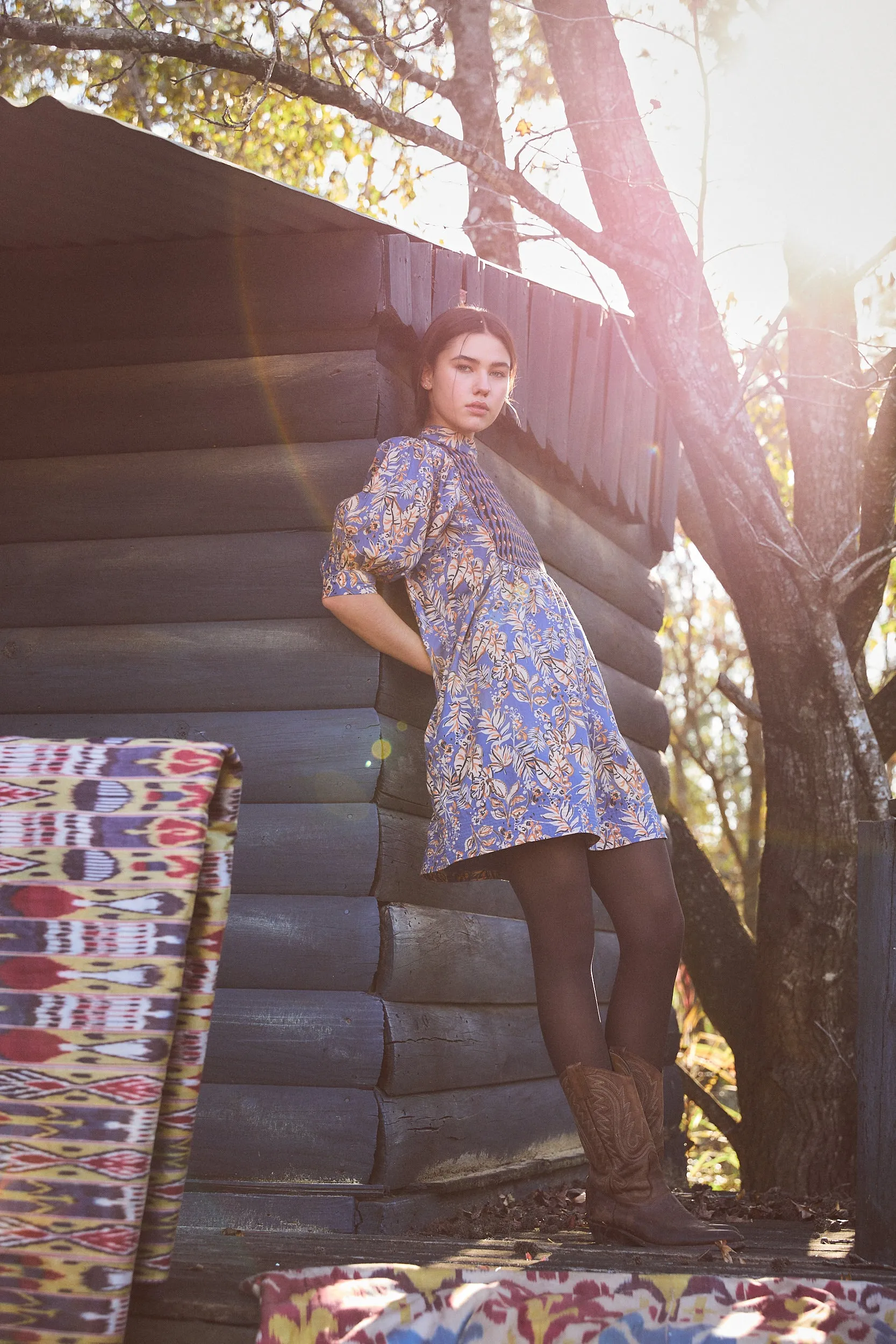 EMB JAMELIA SHORT DRESS CHITTO BLUE sold by Ro's Garden product image thumbnail 4