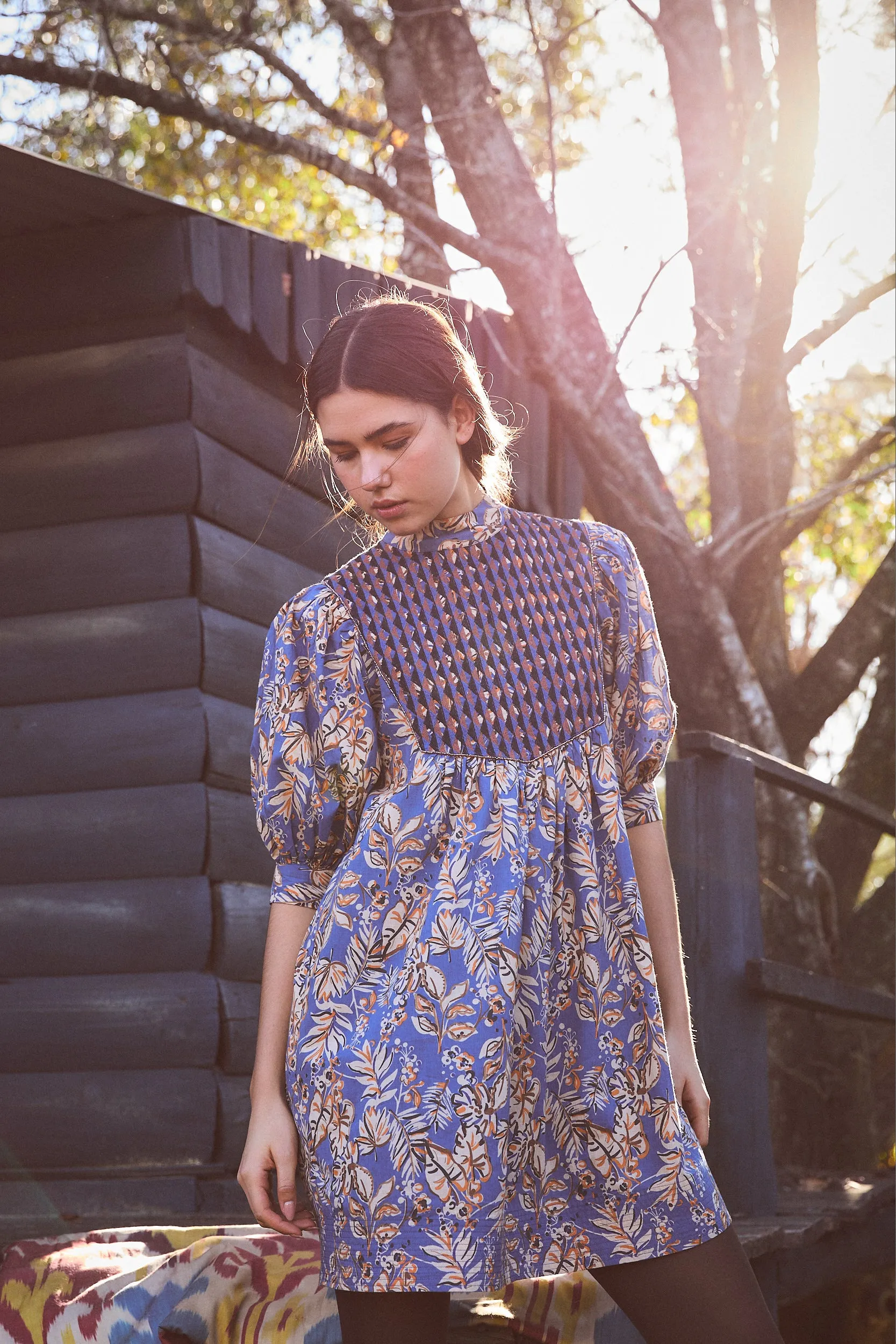 EMB JAMELIA SHORT DRESS CHITTO BLUE sold by Ro's Garden product image thumbnail 2