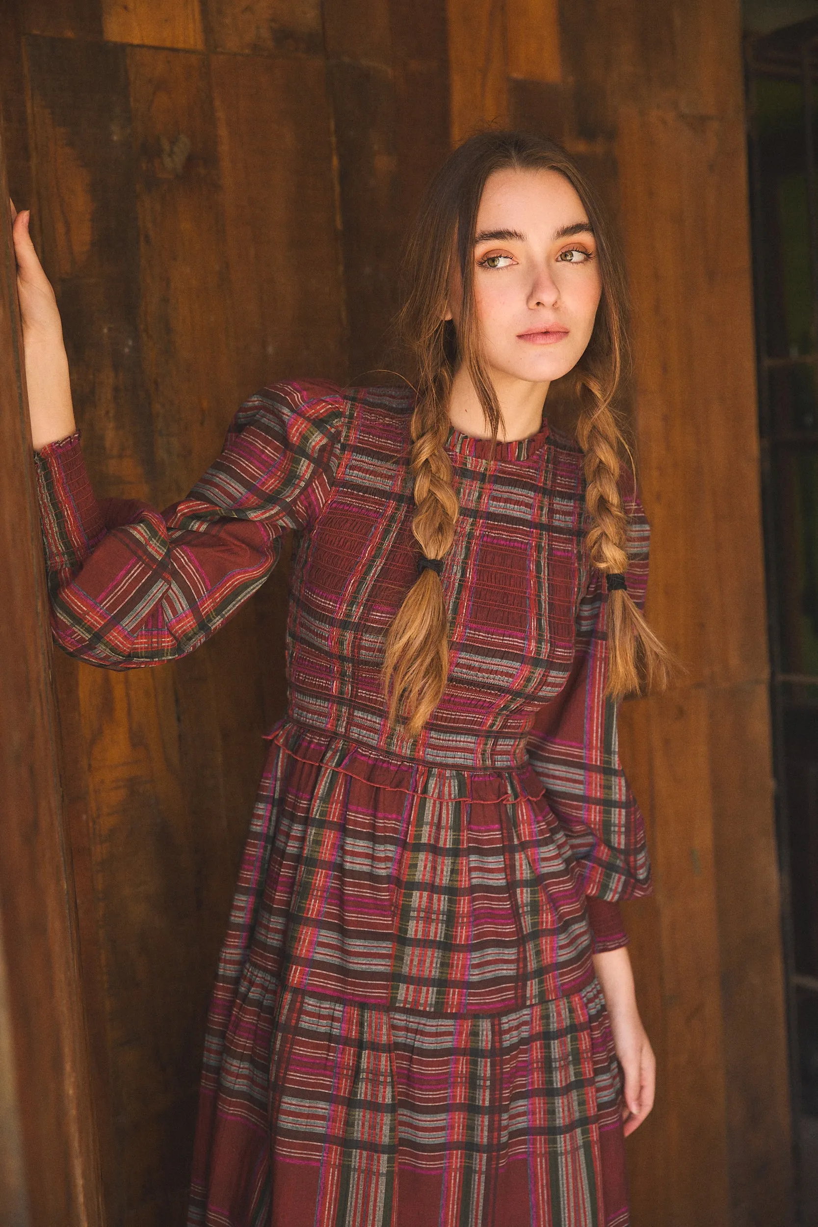 IVY MAXI DRESS PLAID RED sold by Ro's Garden product image thumbnail 2