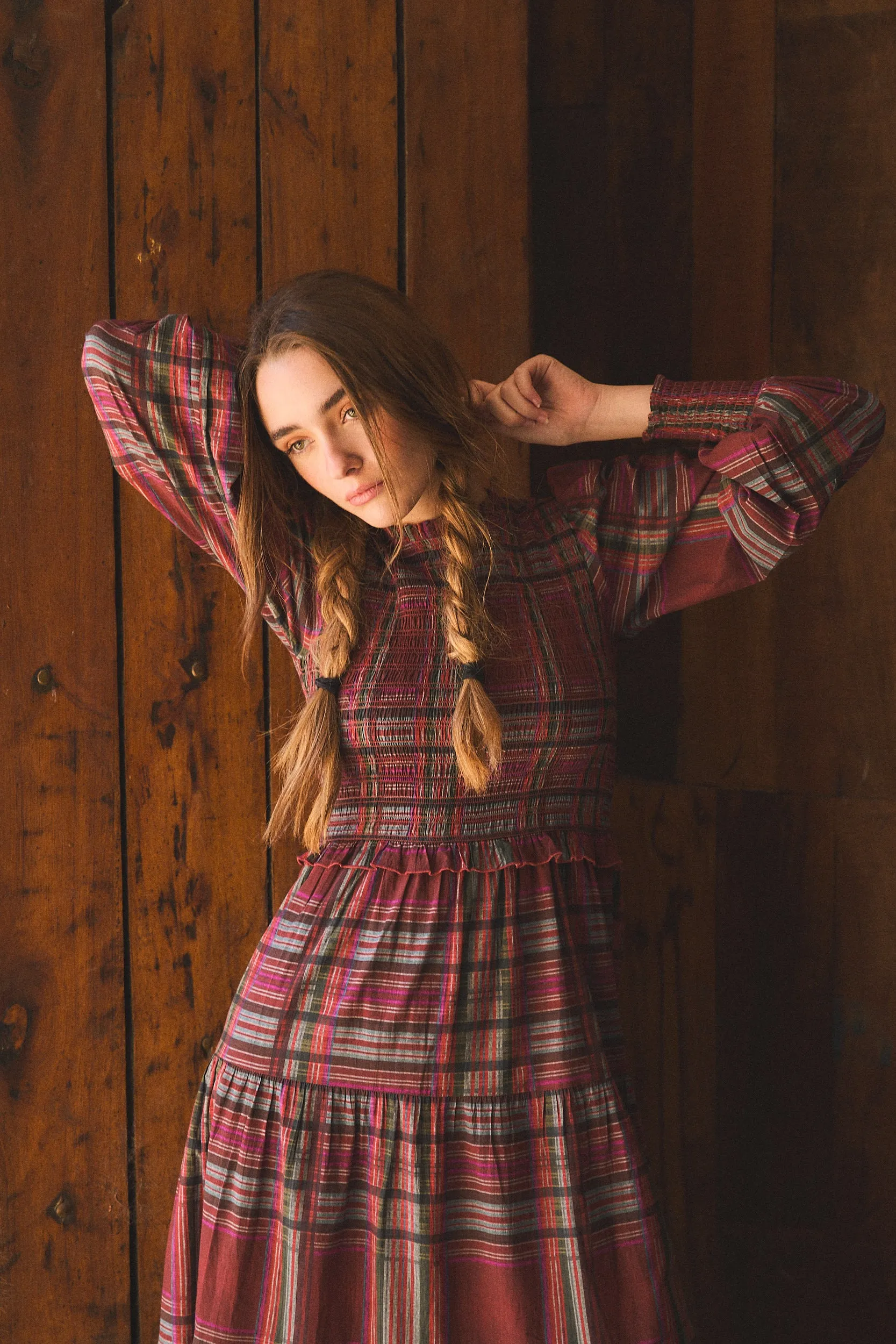 IVY MAXI DRESS PLAID RED sold by Ro's Garden product image thumbnail 4