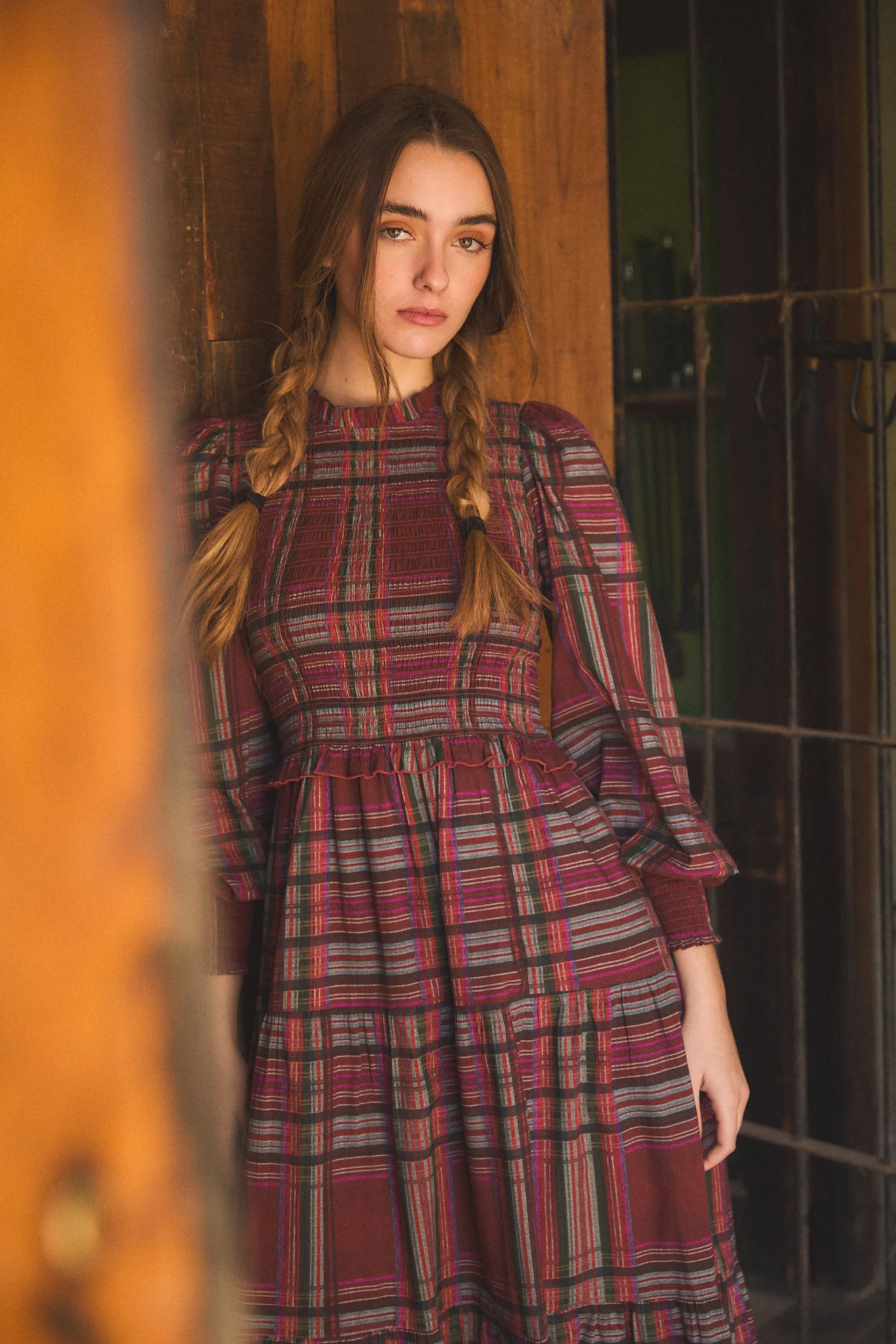 IVY MAXI DRESS PLAID RED sold by Ro's Garden