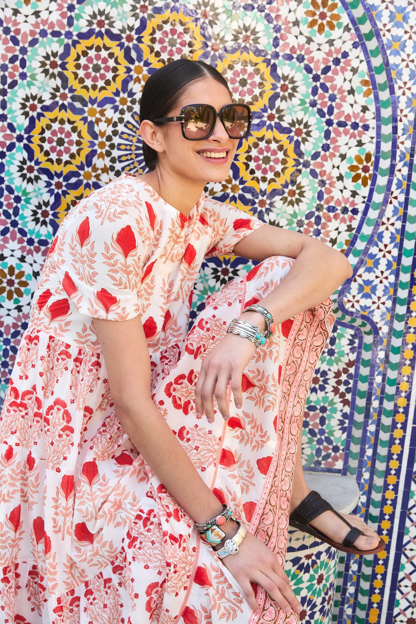 DAPHNE MIDI DRESS RAHA PINK sold by Ro's Garden product image thumbnail 4