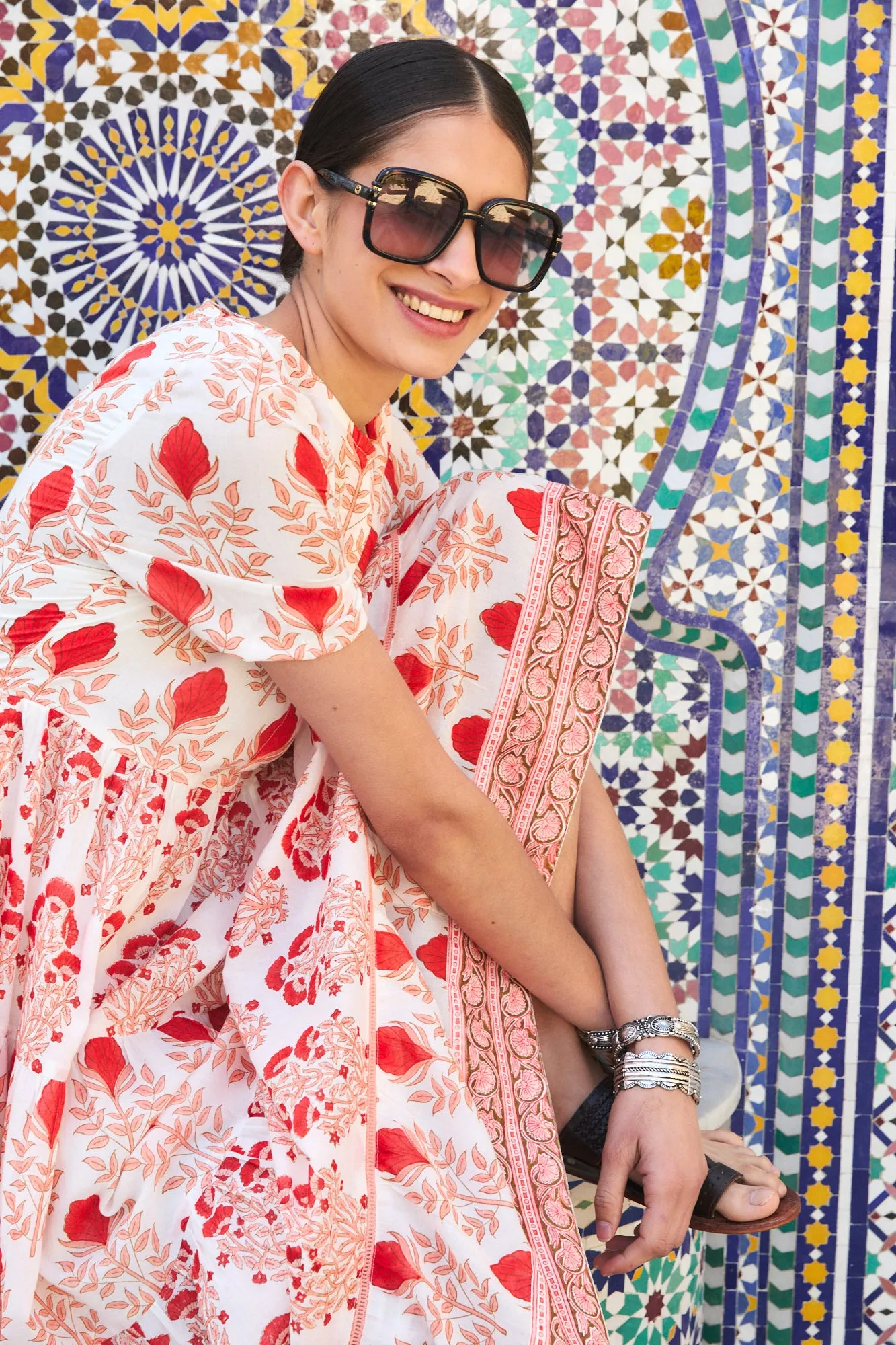 DAPHNE MIDI DRESS RAHA PINK sold by Ro's Garden product image thumbnail 5