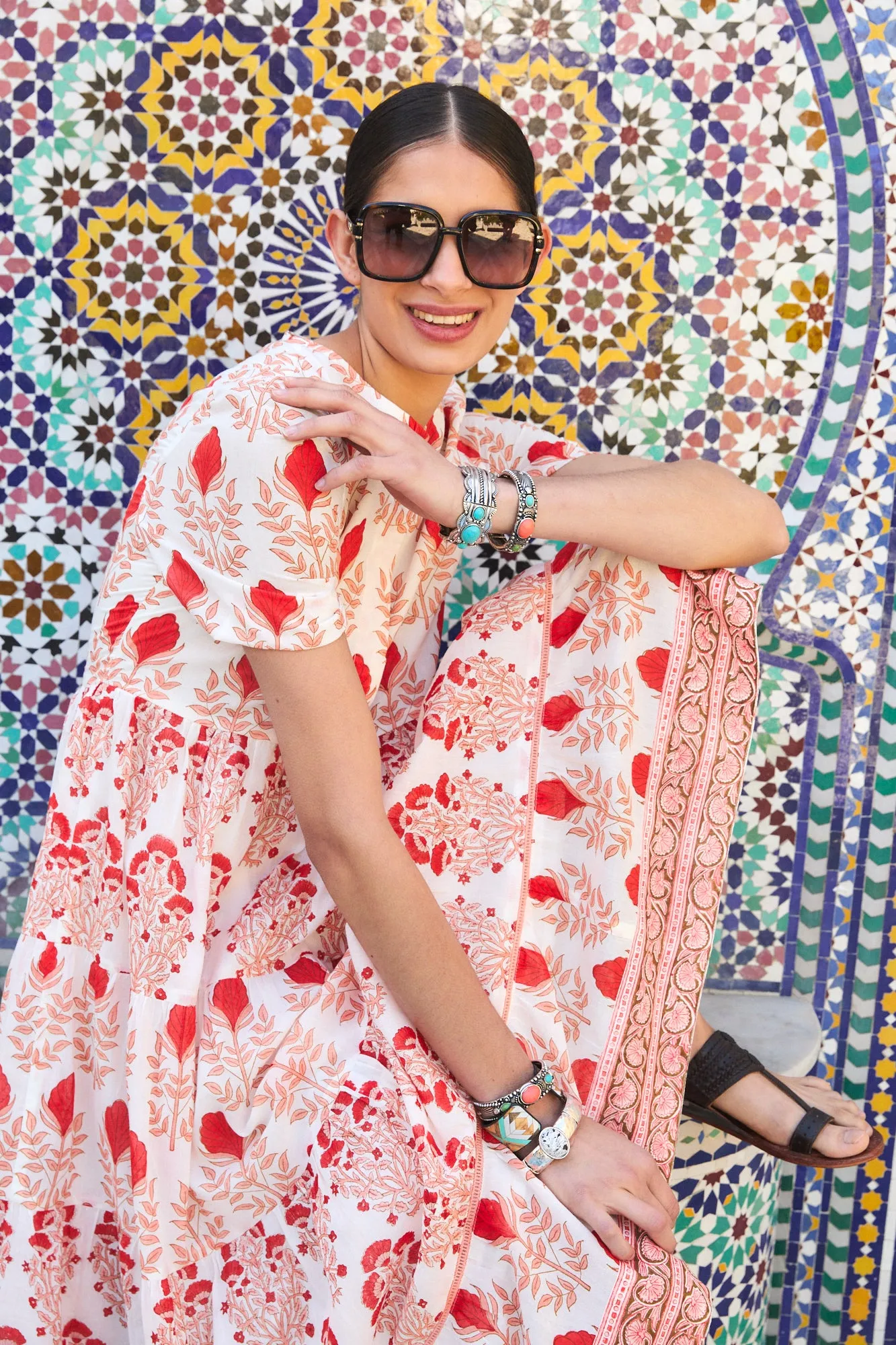 DAPHNE MIDI DRESS RAHA PINK sold by Ro's Garden