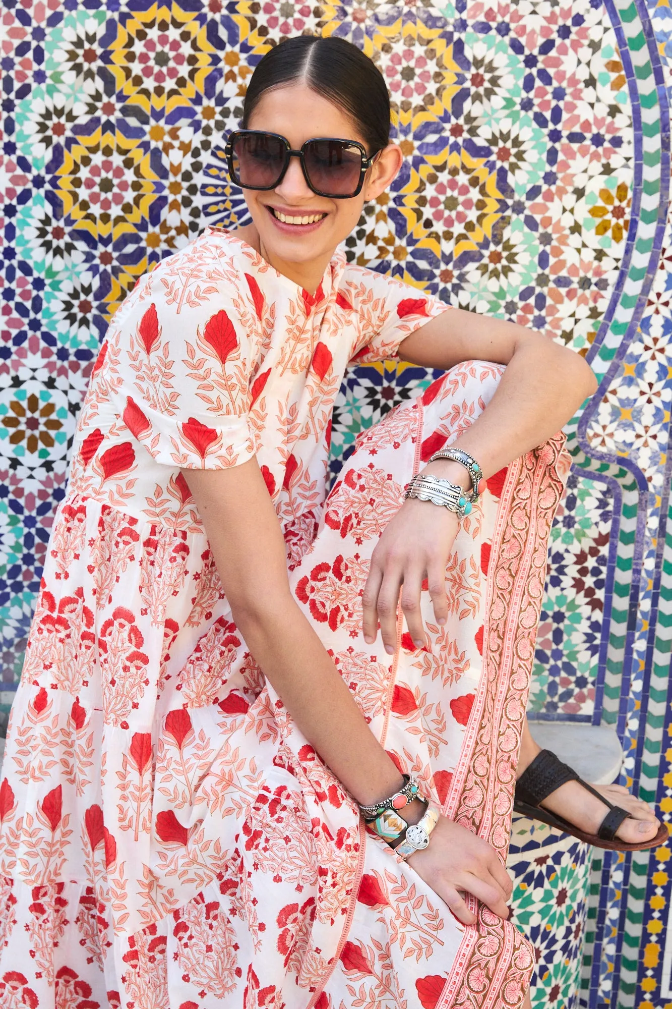 DAPHNE MIDI DRESS RAHA PINK sold by Ro's Garden product image thumbnail 3