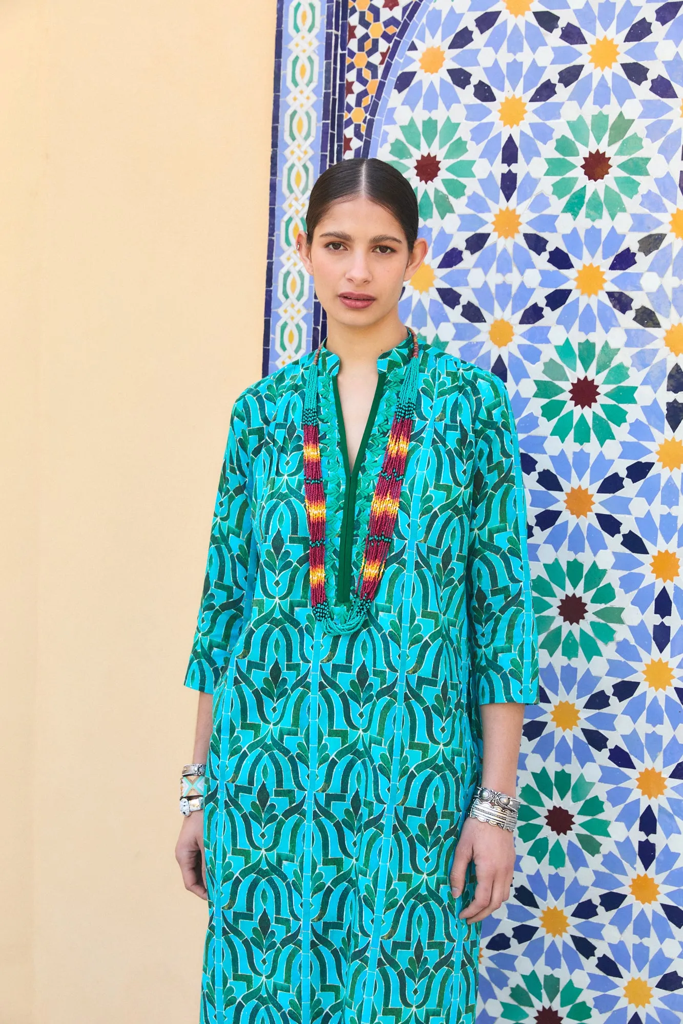 CLORINDA LONG KURTA SORAYA GREEN sold by Ro's Garden product image thumbnail 4