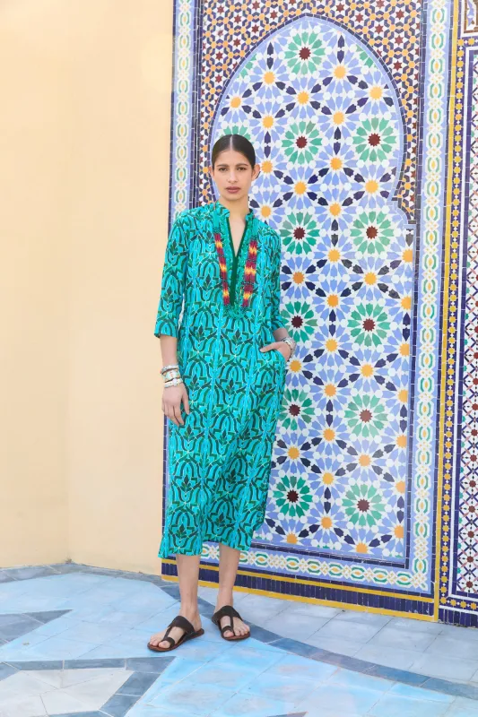 CLORINDA LONG KURTA SORAYA GREEN sold by Ro's Garden