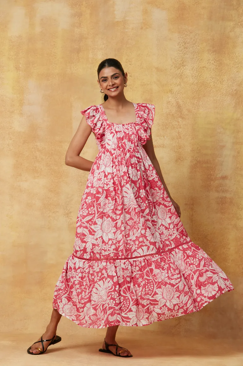 FLOSS MAXI DRESS LAIKA MAGENTA sold by Ro's Garden