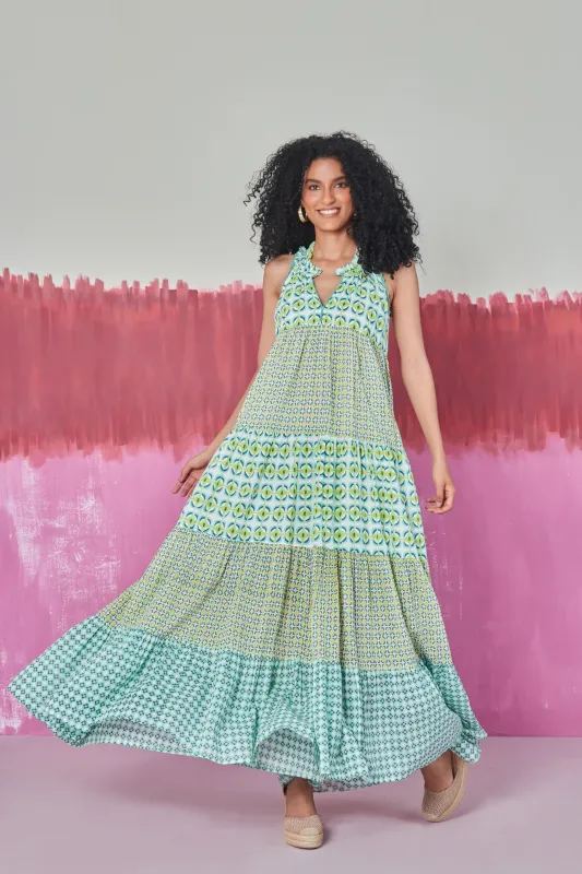 SOFIA MAXI DRESS CALI AQUA sold by Ro's Garden