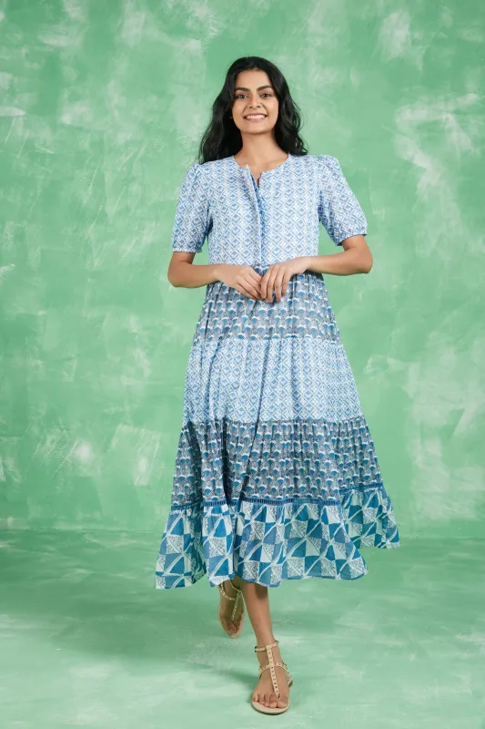 DAPHNE MIDI DRESS BANGALORE BLUE sold by Ro's Garden