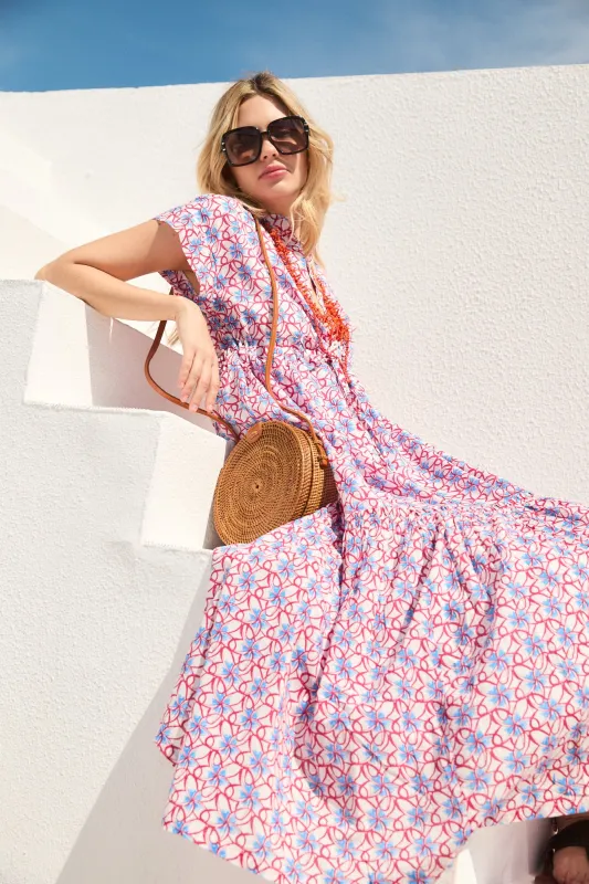 MUMI MIDI DRESS NISSA BURGUNDY made by Ro's Garden