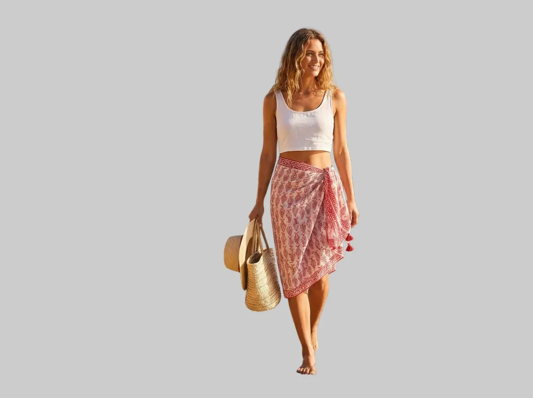 SARONG PAREO COI RED made by Ro's Garden