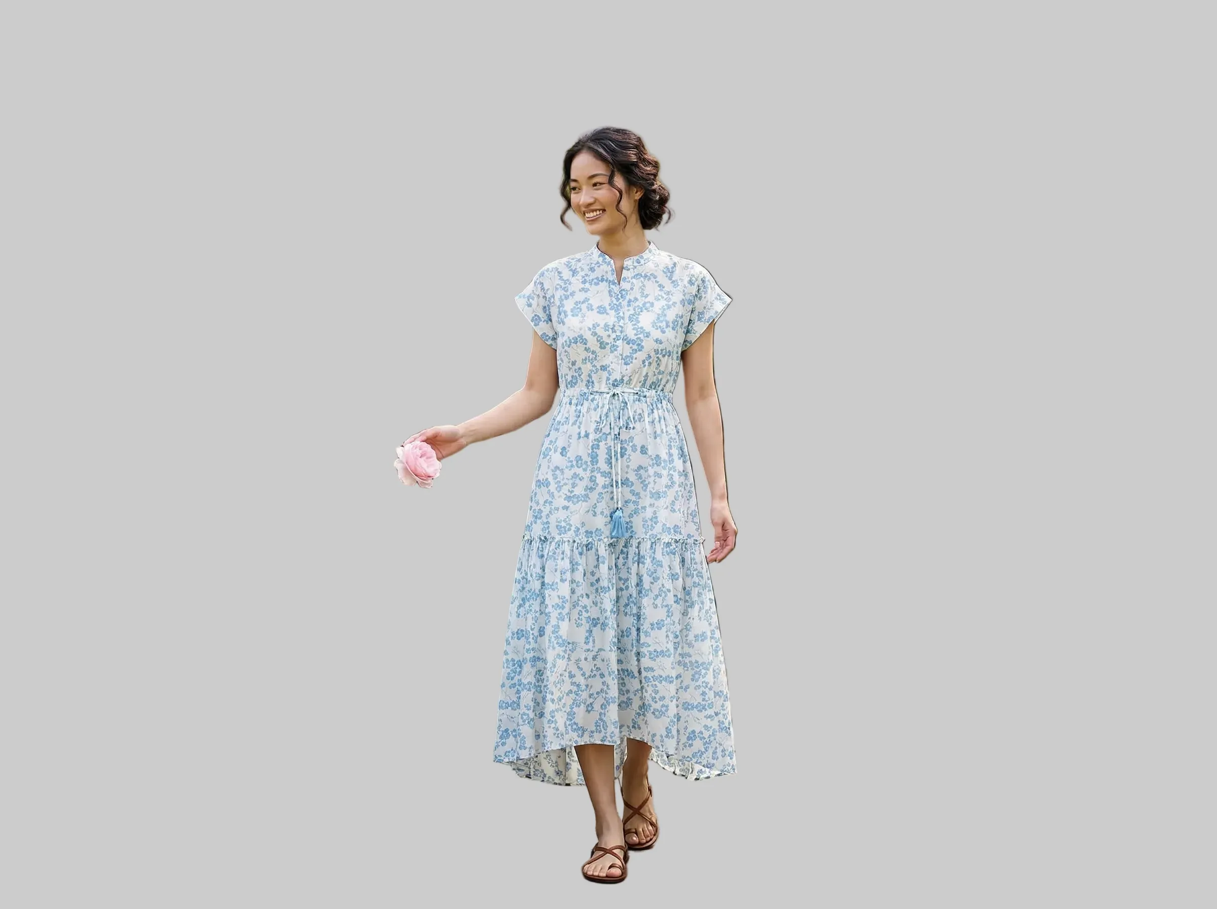 MUMI MIDI DRESS SAKURA BLUE sold by Ro's Garden product image thumbnail 2