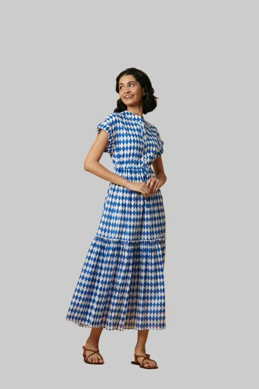 MUMI MIDI DRESS LEE BLUE made by Ro's Garden